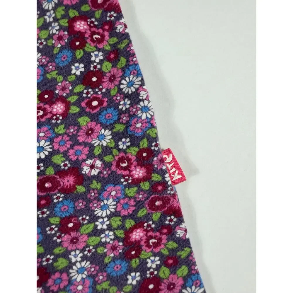 Kite Clothing Floral Organic Cotton Dungarees Romper Purple 12-18 Months